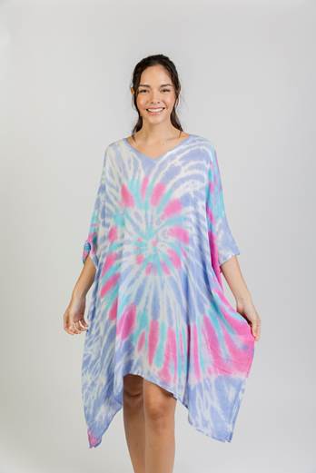 77203 Womens Multi Swirl Tie Dye Cover-Up Dress Cromer Company Store 77203 Womens Multi Swirl Tie Dye Cover-Up Dress Cromer Company Store